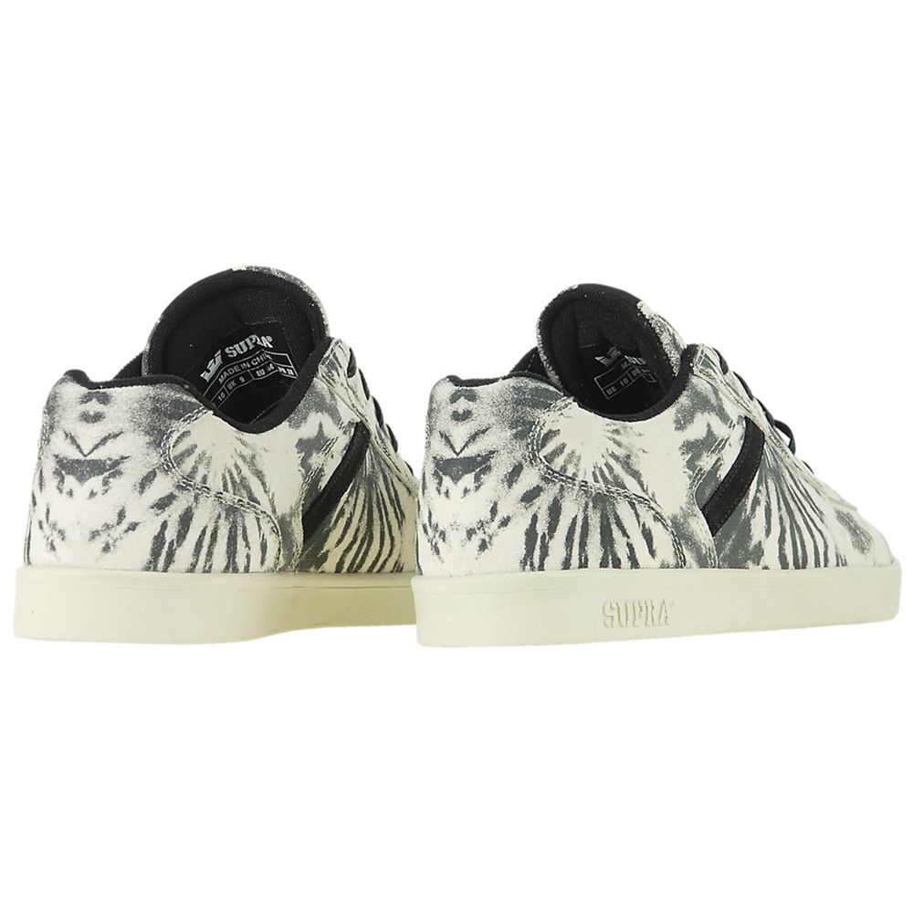 Baskets Basses Supra Bullet Blanche Grise Black/White Tie Dye Homme | GFE-10594860